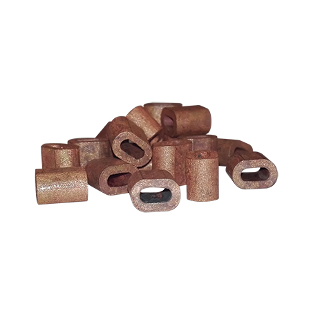 Articolo 12 Manicotto rame per blocco fune acciaio da 0,9 mm - Correlato al Mod. 11 Manicotto alluminio per blocco fune acciaio da 2 mm - Osd gruppo Ecotech srl